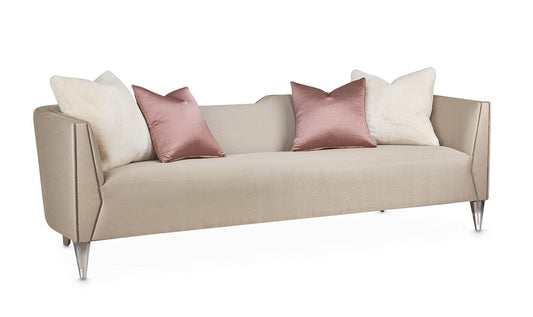 Sofa in Metallic Silver Mist with AICO Linea Design