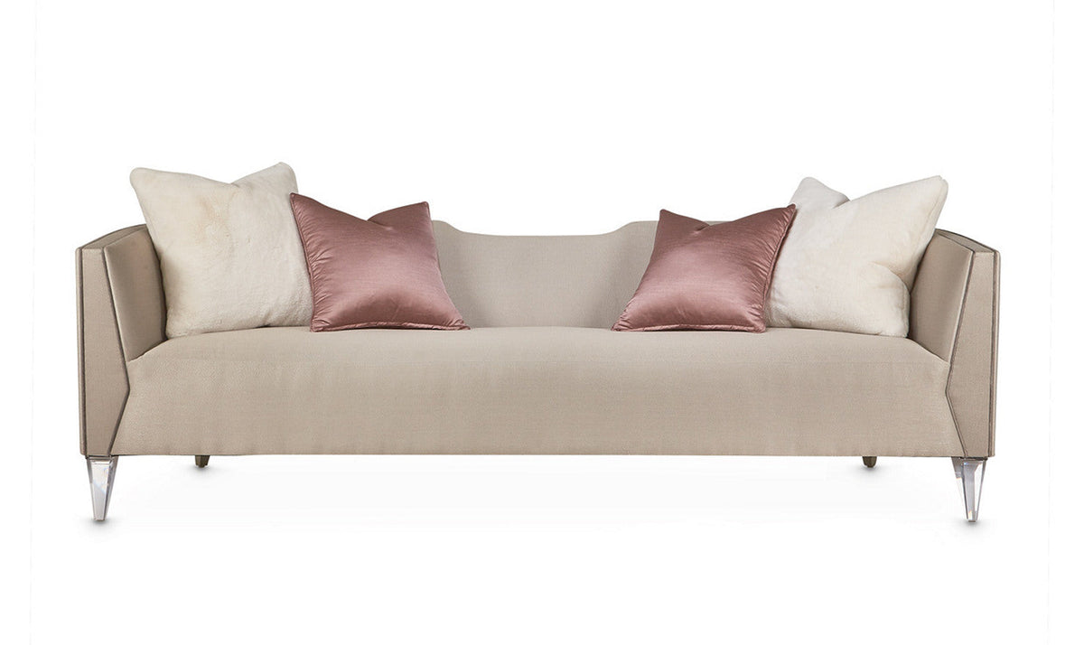 Sofa in Metallic Silver Mist with AICO Linea Design