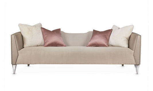 Sofa in Metallic Silver Mist with AICO Linea Design