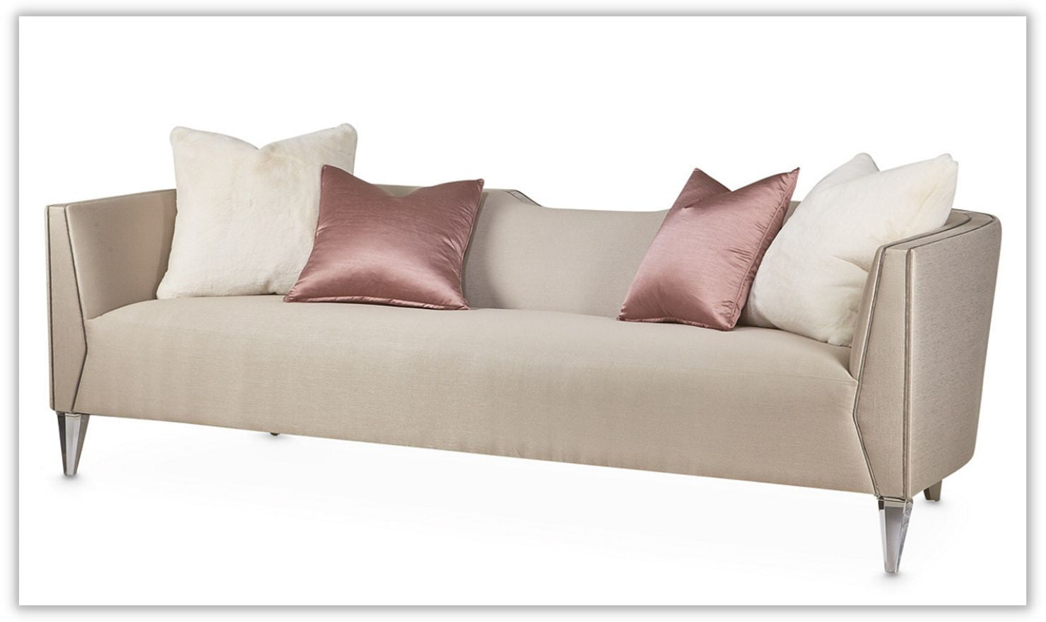 Sofa in Metallic Silver Mist with AICO Linea Design