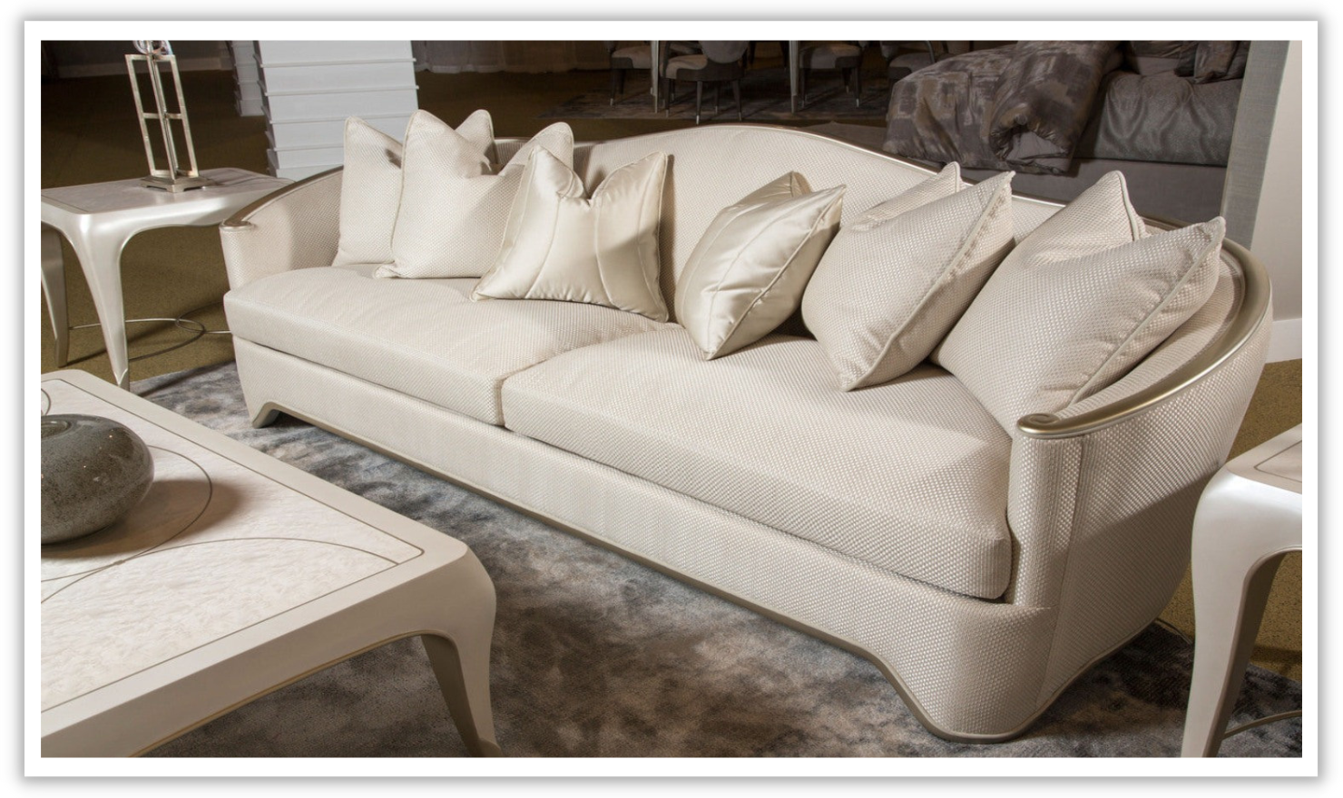 3-Seater Polyester Upholstered Sofa with London Place Design