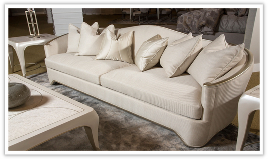 3-Seater Polyester Upholstered Sofa with London Place Design