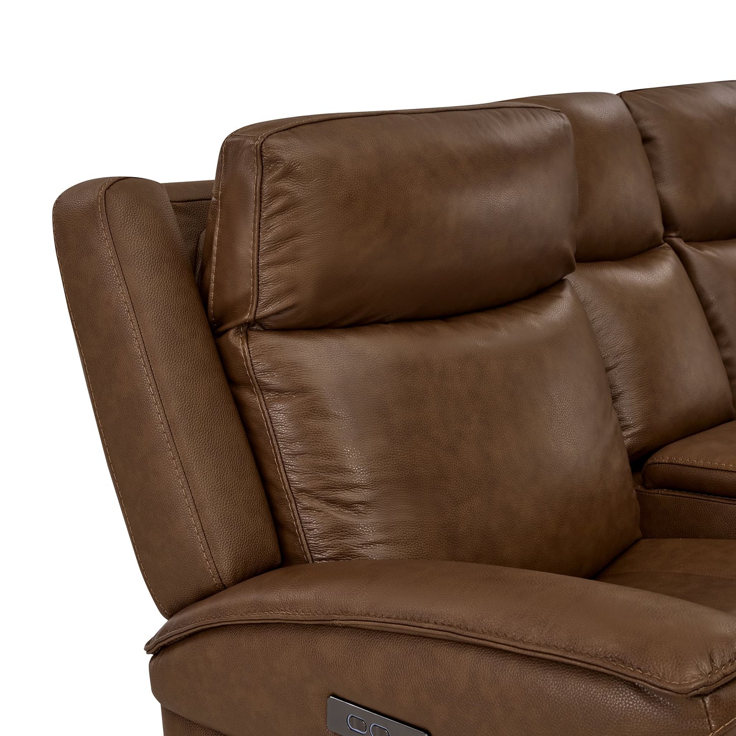 Modern Top-Grain Leather Zero Gravity Reclining Sofa