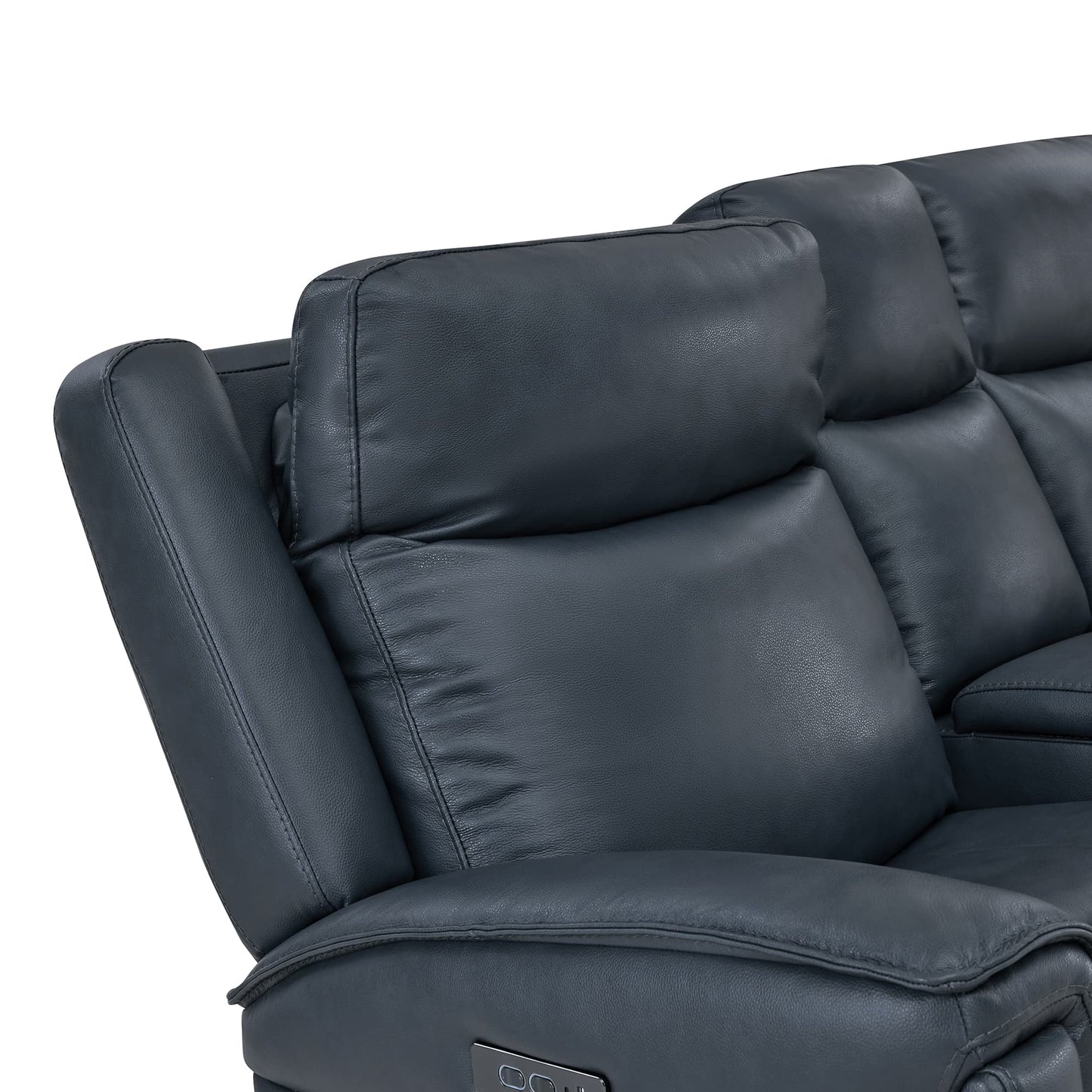 Modern Top-Grain Leather Zero Gravity Reclining Sofa