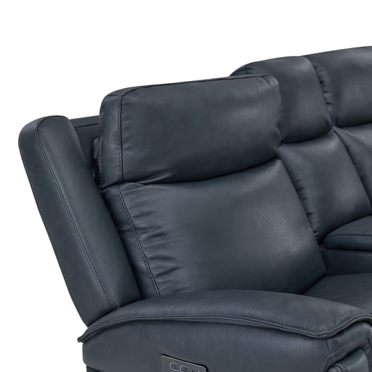 Modern Top-Grain Leather Zero Gravity Reclining Sofa