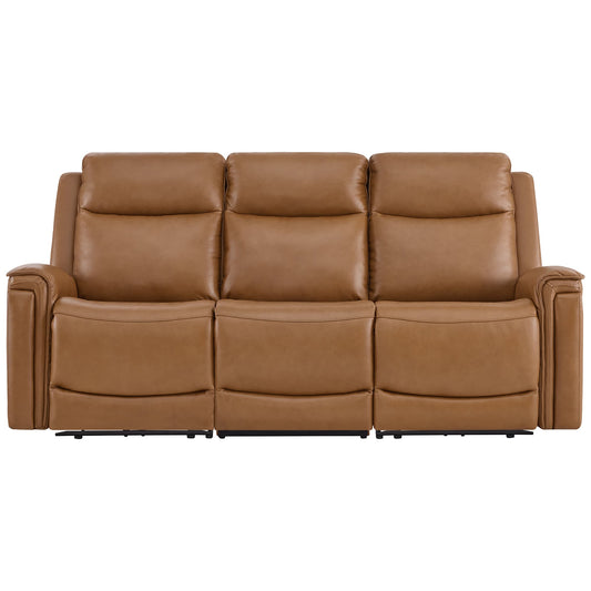 Modern Top-Grain Leather Zero Gravity Reclining Sofa