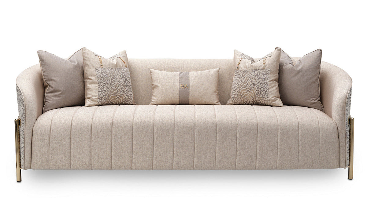 3 Seater Fabric Sofa with Pillow Arms in Lisbon Design