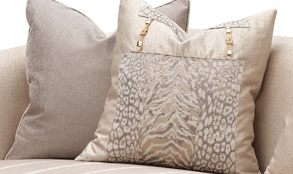 3 Seater Fabric Sofa with Pillow Arms in Lisbon Design