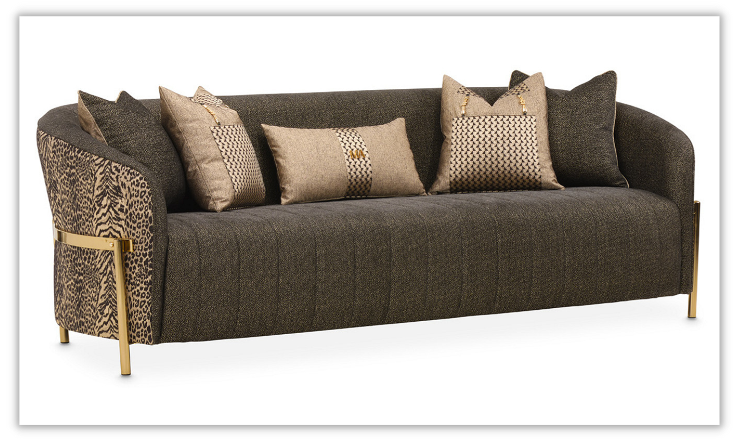 3 Seater Fabric Sofa with Pillow Arms in Lisbon Design