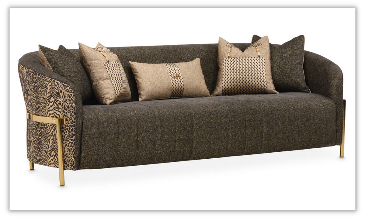 3 Seater Fabric Sofa with Pillow Arms in Lisbon Design