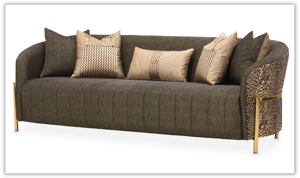 3 Seater Fabric Sofa with Pillow Arms in Lisbon Design