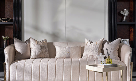 3 Seater Fabric Sofa with Pillow Arms in Lisbon Design