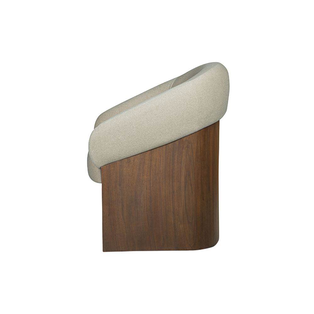Dining Chair in Mocha with Curved Backrest