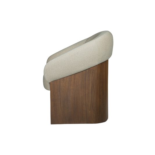 Dining Chair in Mocha with Curved Backrest