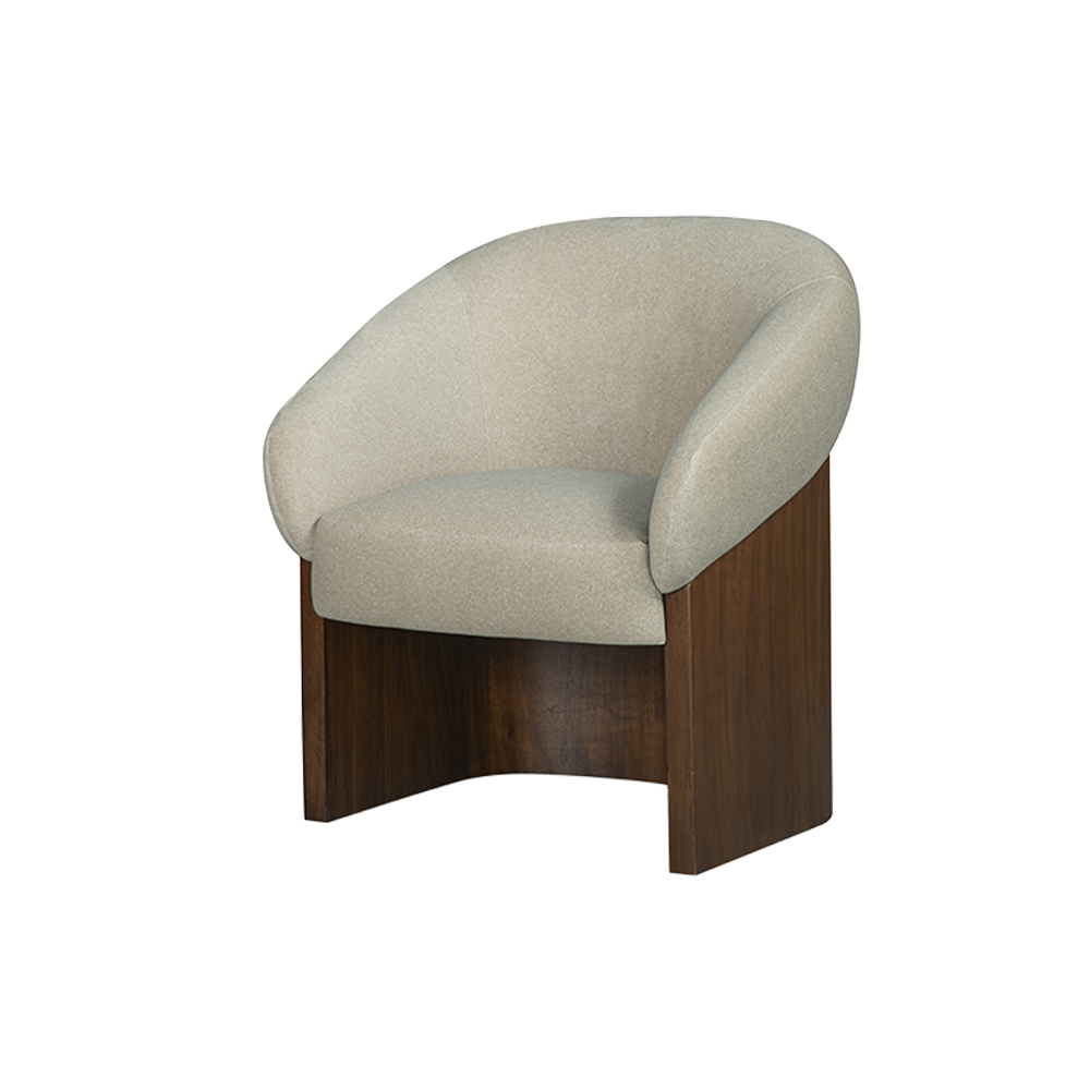 Dining Chair in Mocha with Curved Backrest