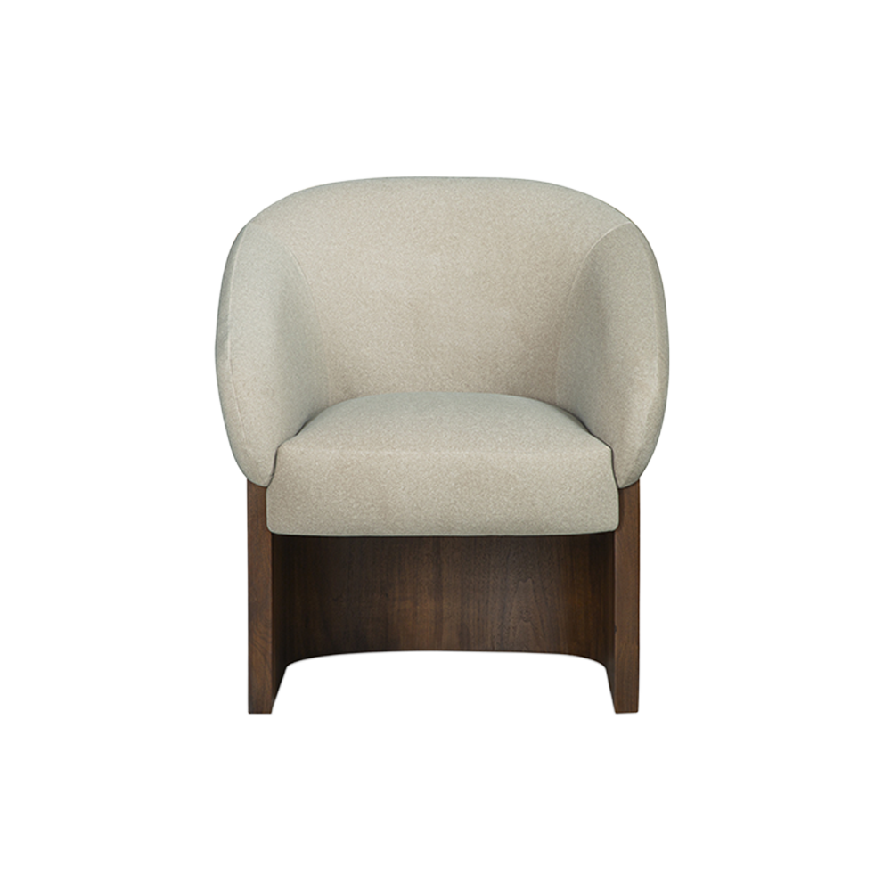 Dining Chair in Mocha with Curved Backrest