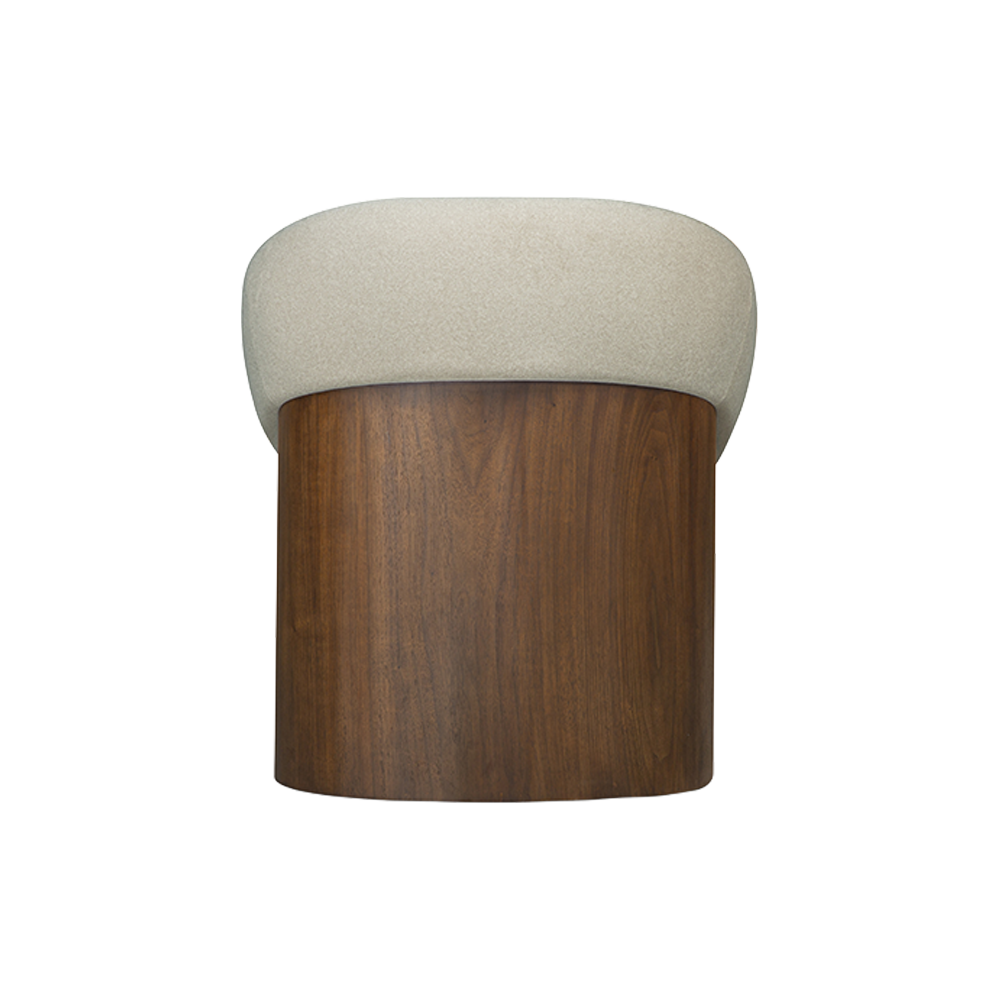 Dining Chair in Mocha with Curved Backrest