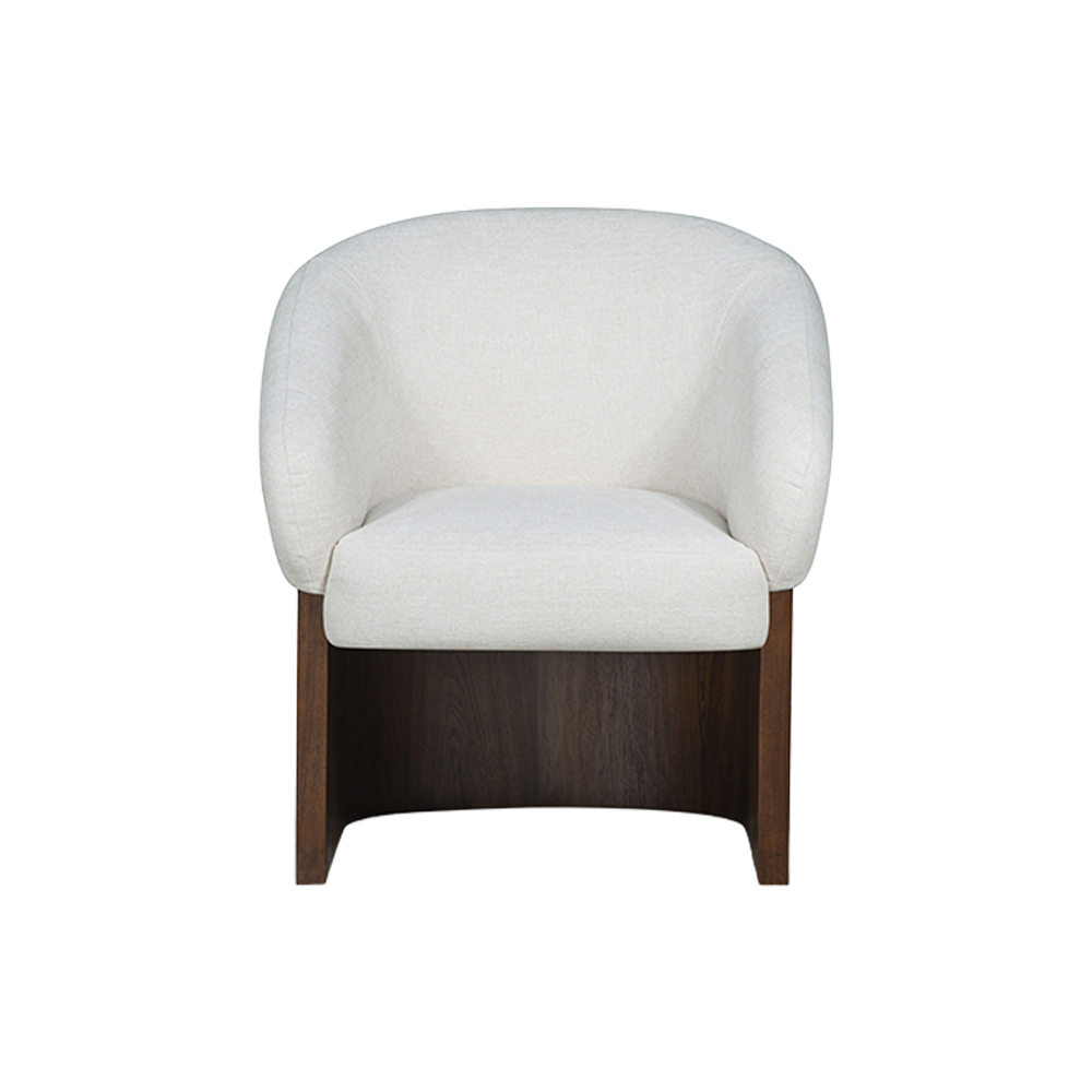 Dining Chair Soft Ivory with Curved Back Design