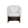 Dining Chair Soft Ivory with Curved Back Design