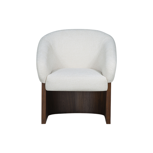 Dining Chair Soft Ivory with Curved Back Design