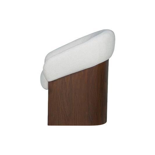 Dining Chair Soft Ivory with Curved Back Design