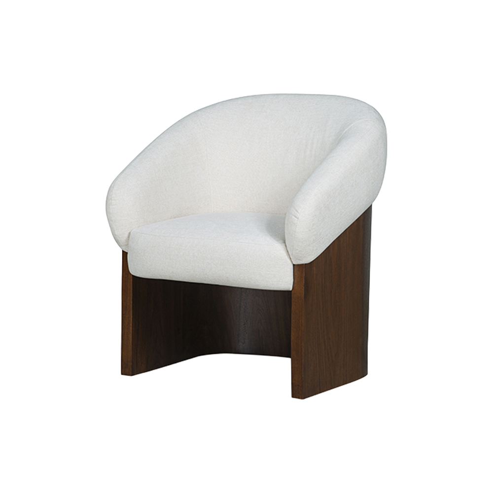 Dining Chair Soft Ivory with Curved Back Design