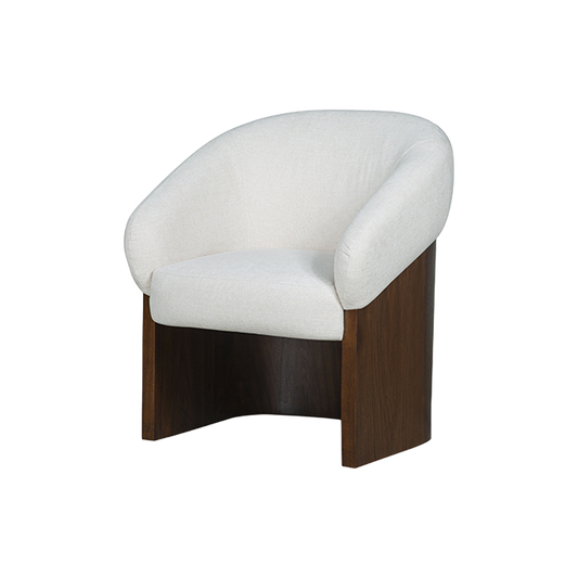 Dining Chair Soft Ivory with Curved Back Design