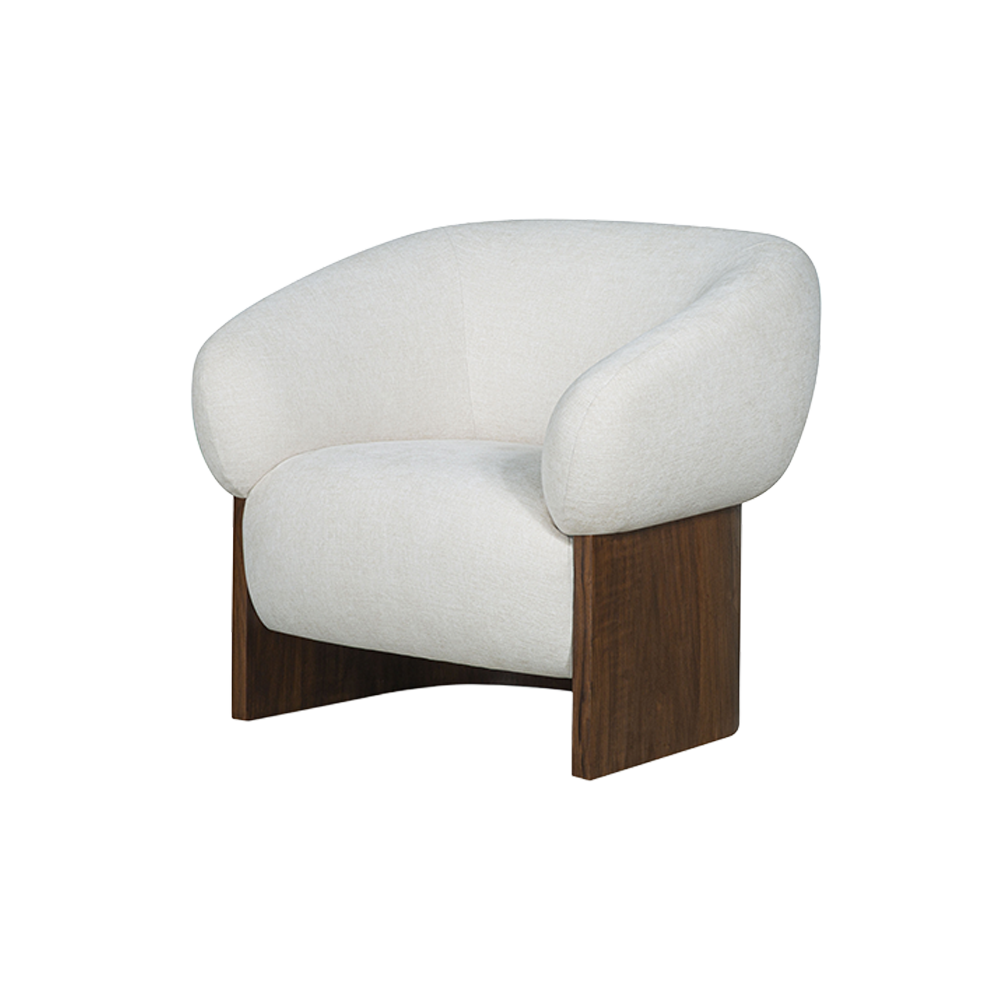 Livia Lounge Chair in Soft Beige Fabric
