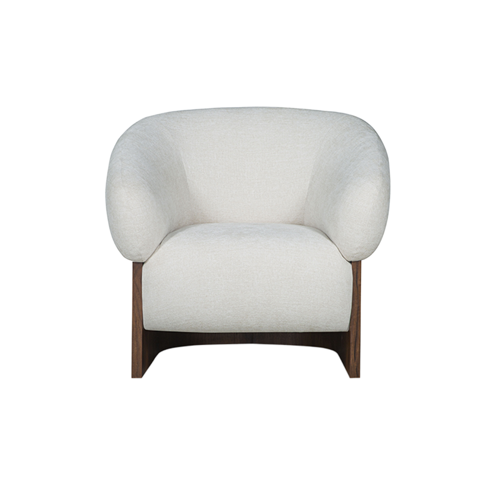 Livia Lounge Chair in Soft Beige Fabric