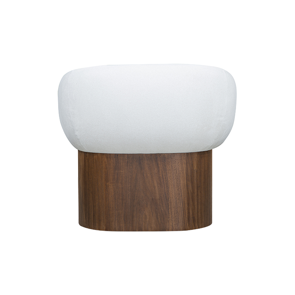 Livia Lounge Chair in Soft Ivory with Curved Arms