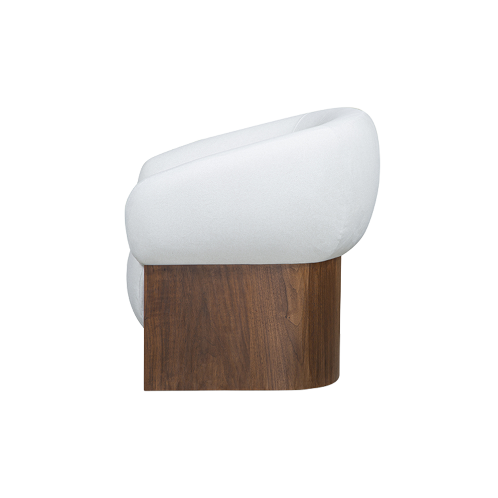 Livia Lounge Chair in Soft Ivory with Curved Arms