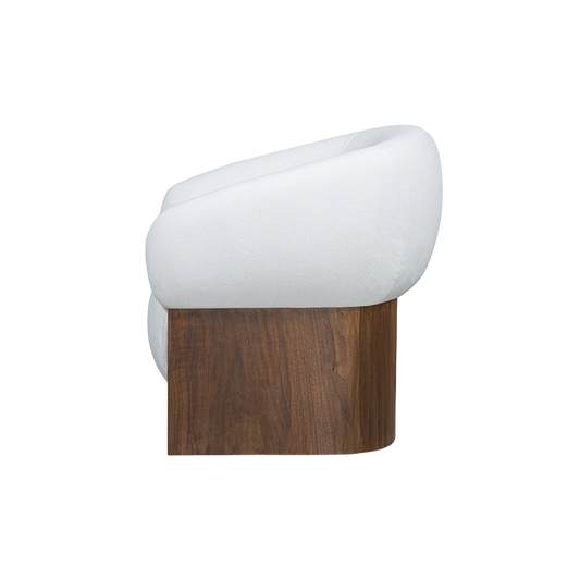 Livia Lounge Chair in Soft Ivory with Curved Arms