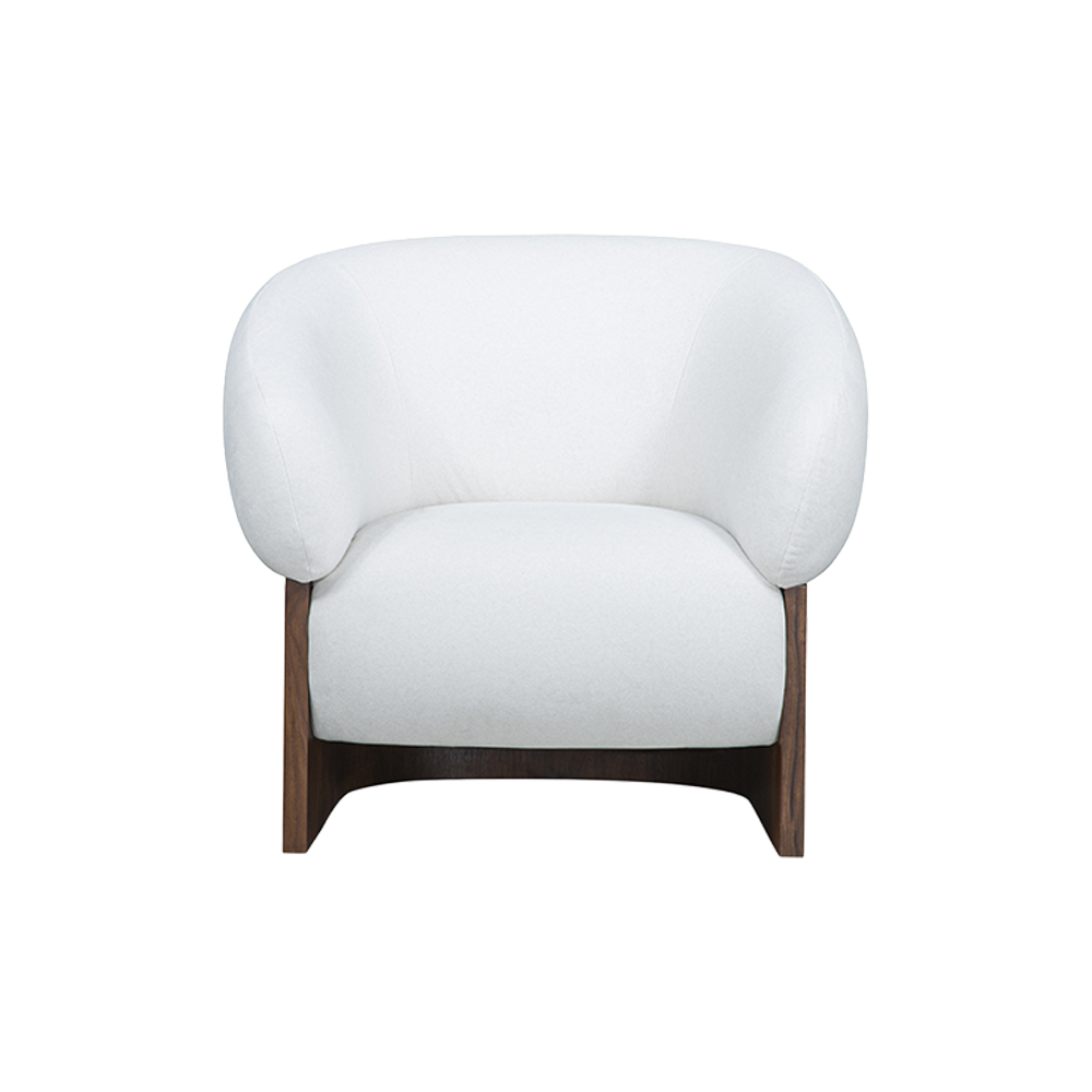 Livia Lounge Chair in Soft Ivory with Curved Arms