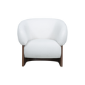 Livia Lounge Chair in Soft Ivory with Curved Arms