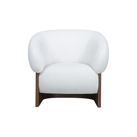 Livia Lounge Chair in Soft Ivory with Curved Arms