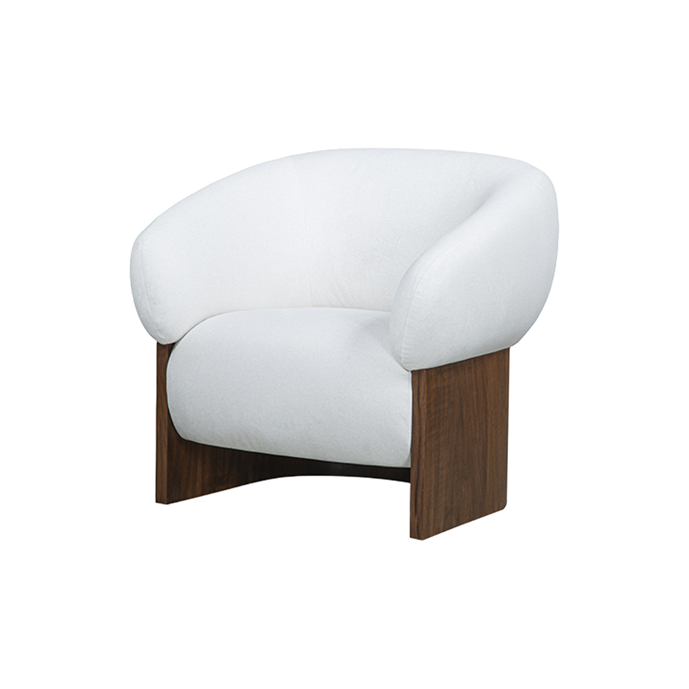 Livia Lounge Chair in Soft Ivory with Curved Arms