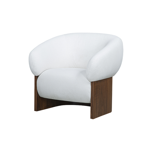 Livia Lounge Chair in Soft Ivory with Curved Arms