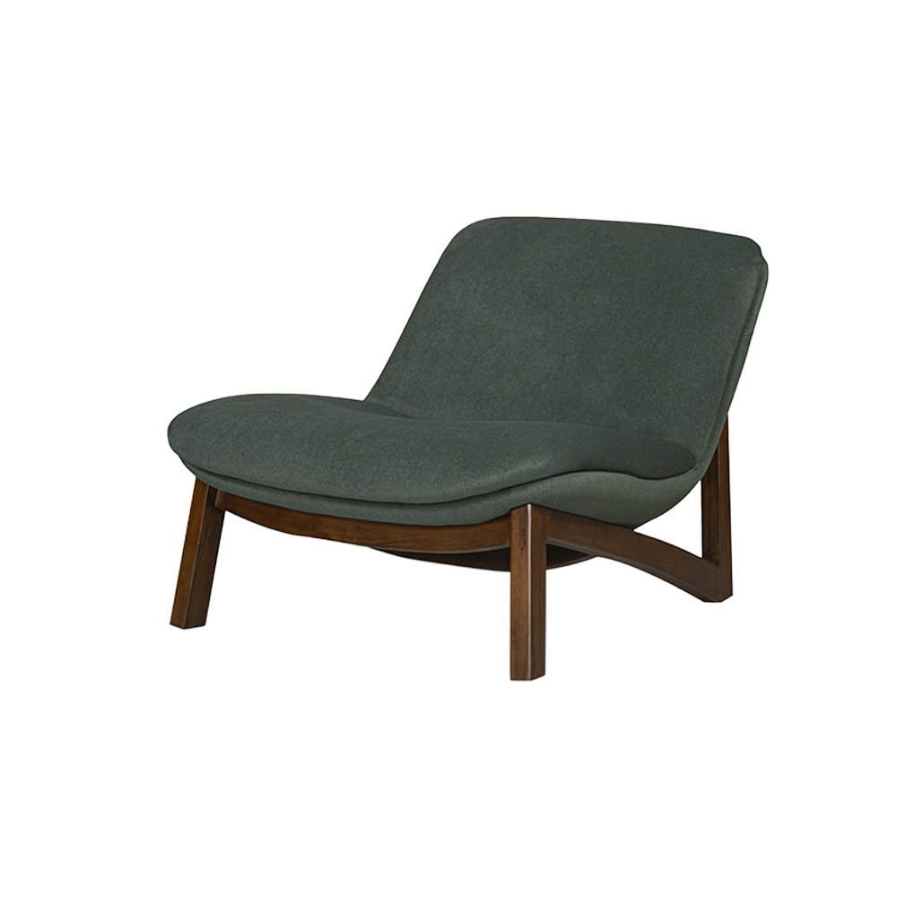 Lola Lounge Chair in Green Velvet