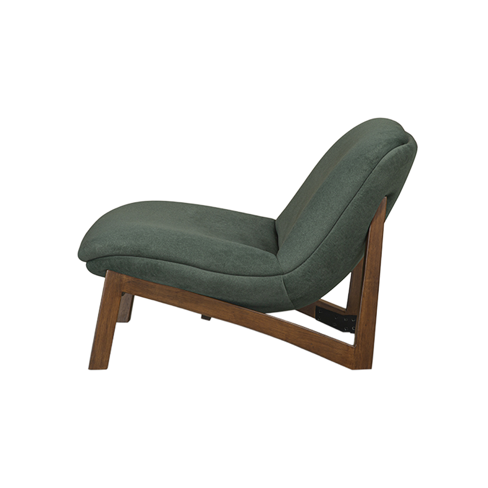 Lola Lounge Chair in Green Velvet