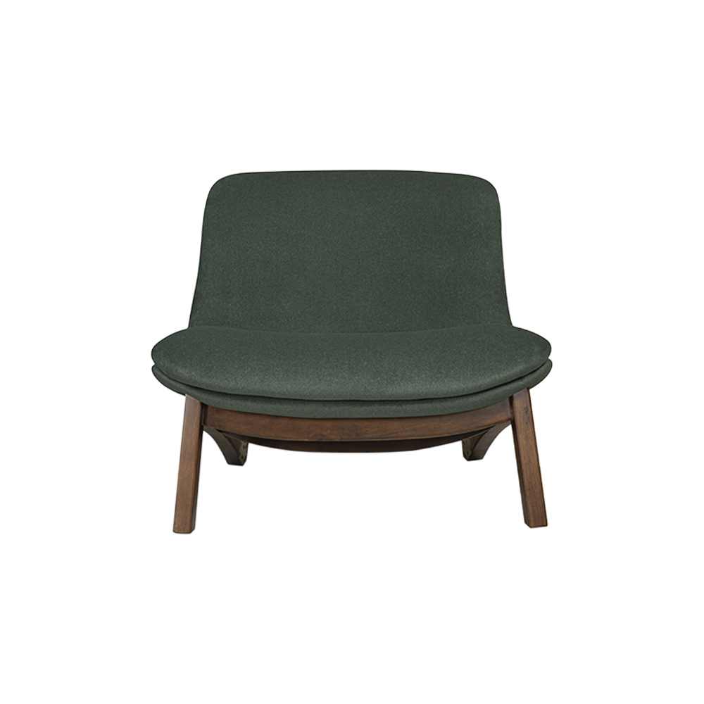 Lola Lounge Chair in Green Velvet