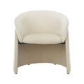 Lounge Chair in Off White with Curved Back Design