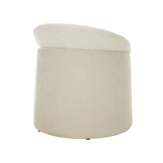 Lounge Chair in Off White with Curved Back Design