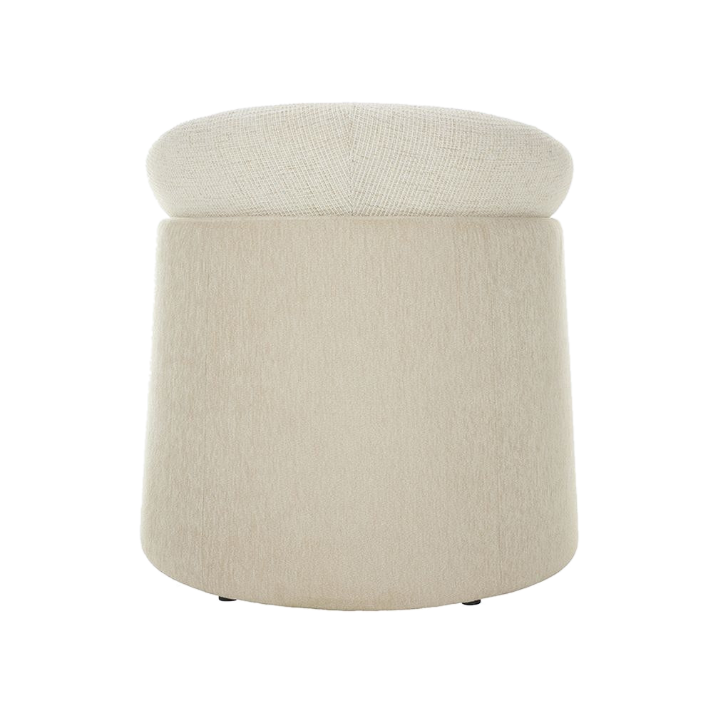 Lounge Chair in Off White with Curved Back Design