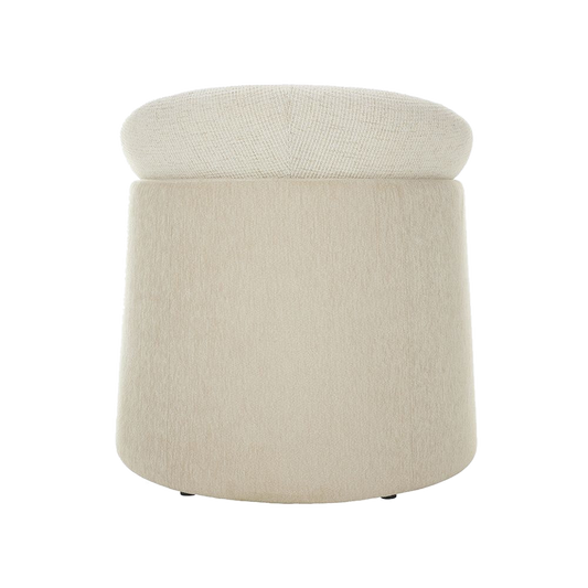Lounge Chair in Off White with Curved Back Design