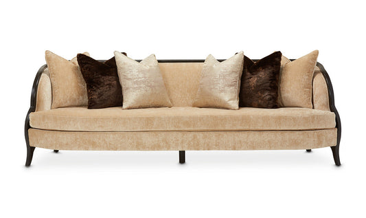 Malibu Crest 3-Seater Velvet Sofa with 6 Accent Pillows