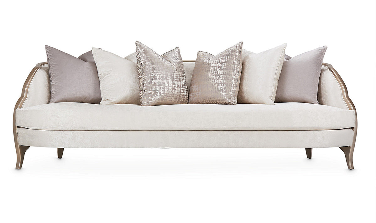 Malibu Crest 3-Seater Velvet Sofa with 6 Accent Pillows