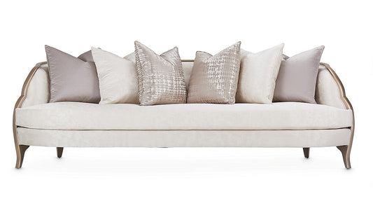 Malibu Crest 3-Seater Velvet Sofa with 6 Accent Pillows