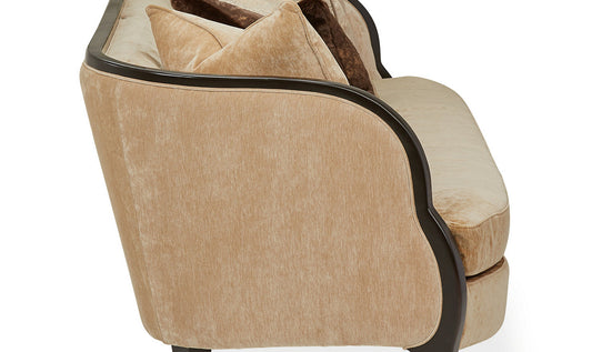 Malibu Crest 3-Seater Velvet Sofa with 6 Accent Pillows