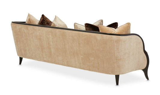 Malibu Crest 3-Seater Velvet Sofa with 6 Accent Pillows