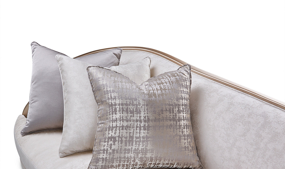 Malibu Crest 3-Seater Velvet Sofa with 6 Accent Pillows